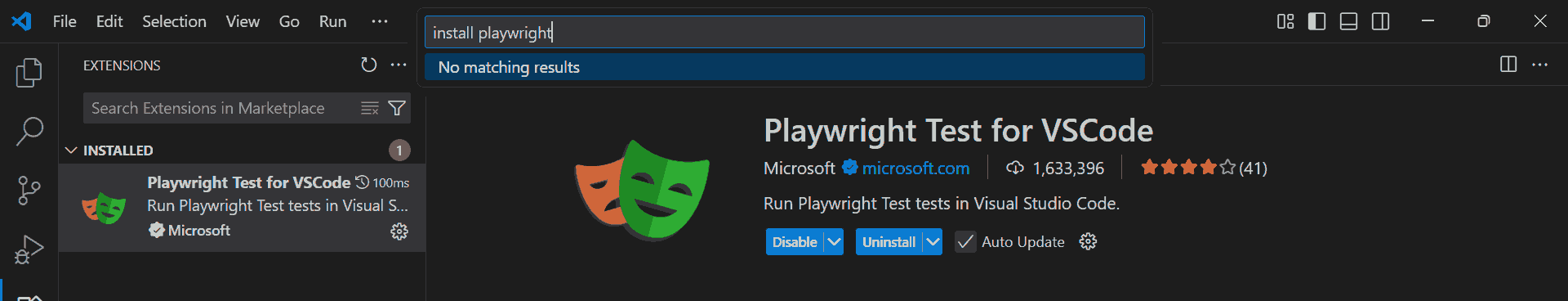 Install Playwright command